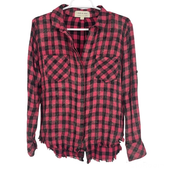 cloth and stone red plaid shirt